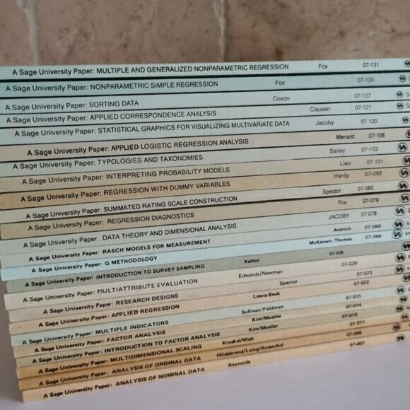 Sage University Paper Mixed Set of 24 1970s-2000, Social Research Study Journals - Picture 1 of 6